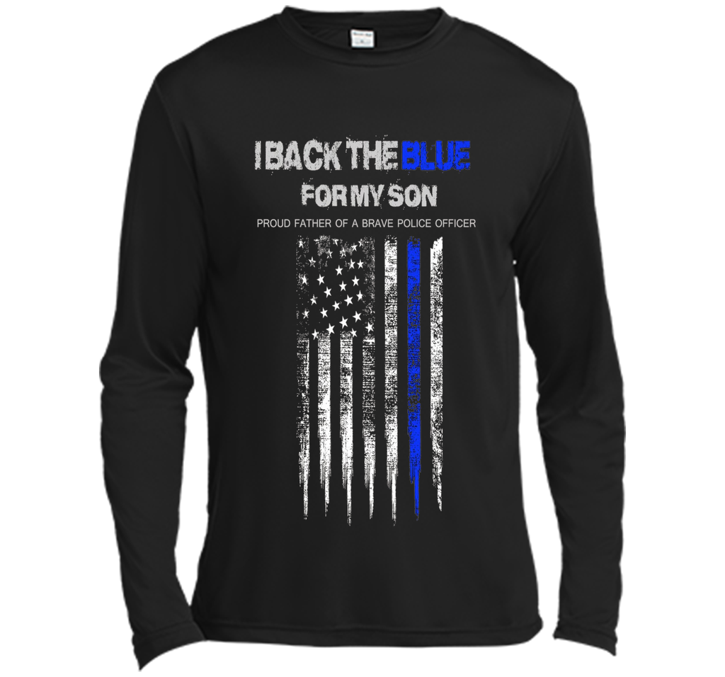 Men's I Back The Blue for My Son thin blue line police dad t-shirt