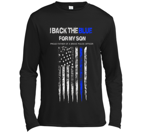 Men's I Back The Blue for My Son thin blue line police dad t-shirt