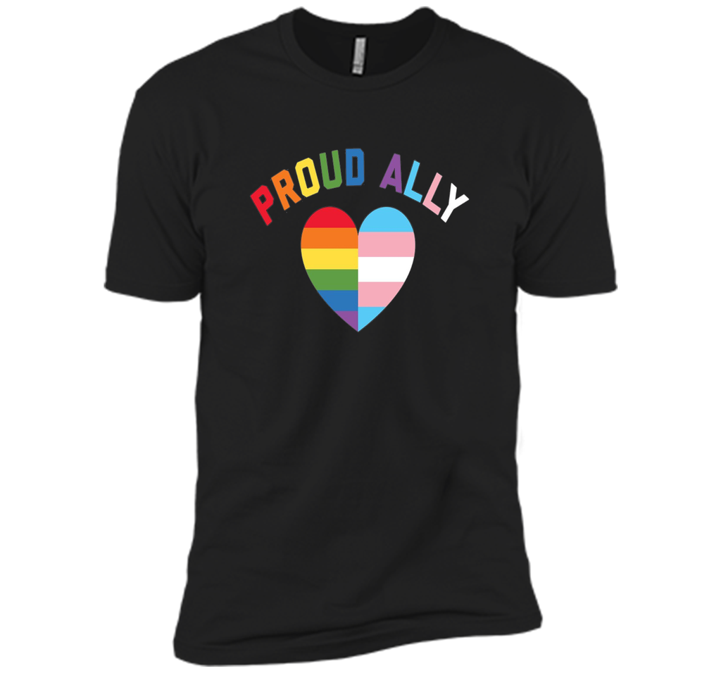Proud Ally LGBT Rainbow Heart - Gay Pride Month T-Shirt