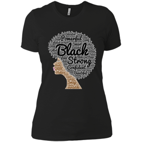 Afro Word Art Natural Hair T-Shirt for Black Women
