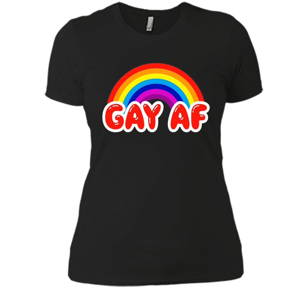 Gay AF Funny Gay Flag Rainbow Colors LGBTQ Pride T-Shirt