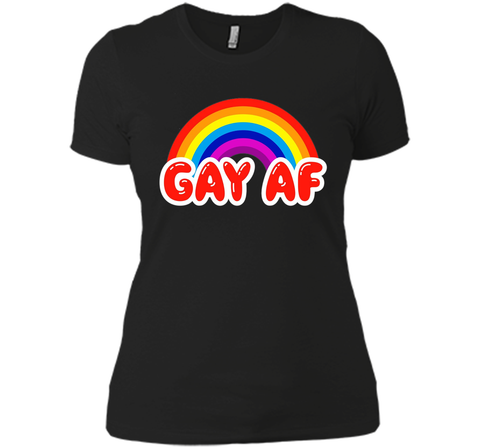 Gay AF Funny Gay Flag Rainbow Colors LGBTQ Pride T-Shirt