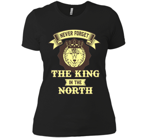 Never Forget The King in the North - Premium Cotton T-Shirt