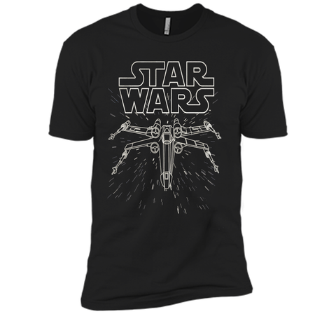 Star Wars X-Wing Fly Through Logo Lineart Graphic T-Shirt