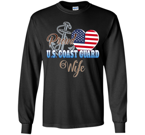 Proud U.S. Coast Guard Wife Patriotic Heart T Shirt t-shirt