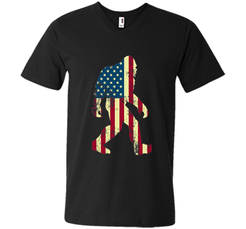 Bigfoot Sasquatch American Flag T-Shirt, Funny 4th of July