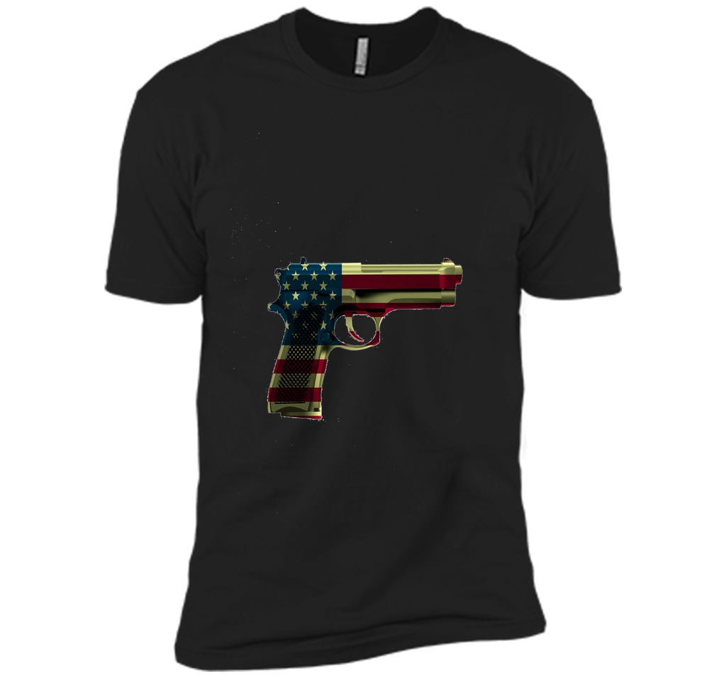 Red White And Blue Gun Flag  4TH Of July T-shirt