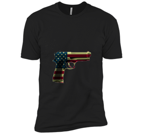 Red White And Blue Gun Flag  4TH Of July T-shirt