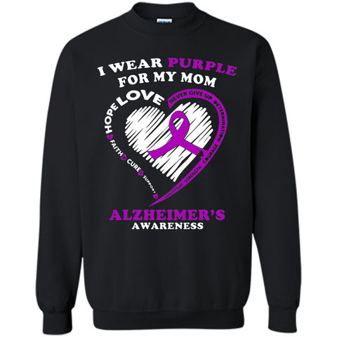 Alzheimers Awareness Shirt - I Wear Purple For My Mom