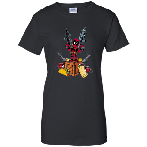 Marvel Deadpool Weapons and Food Graphic T-Shirt