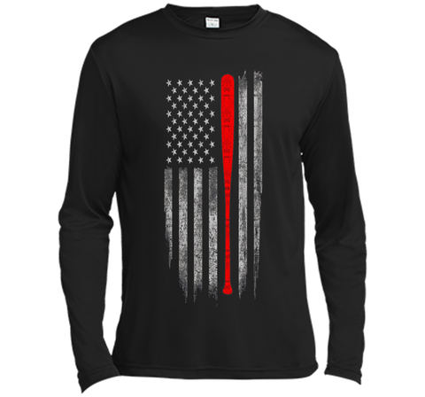 Baseball American Flag T-Shirt - Baseball Bat Flag T Shirt