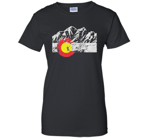 Colorado Flag Moutain Vintage T Shirt - Colorado Day Shirts