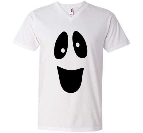 Funny Ghost Face Halloween Mens Printed V-Neck T