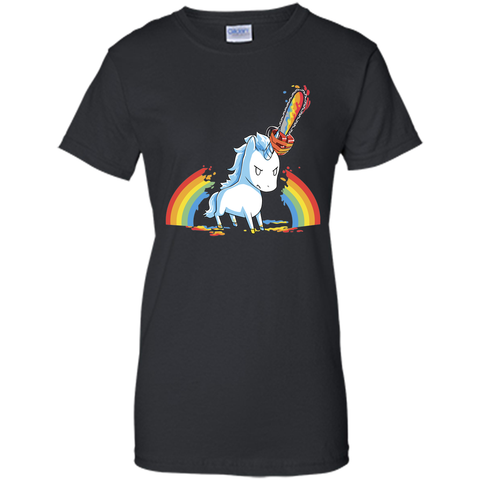 rainbow chainsaw massacre-lovely unicorn t shirt