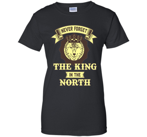 Never Forget The King in the North - Premium Cotton T-Shirt