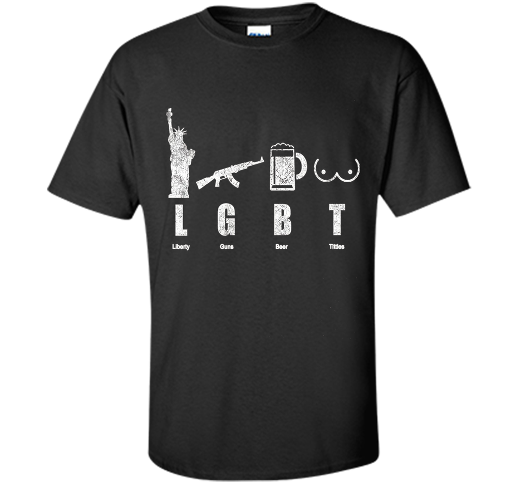 Liberty Gun Beer Funny America LGBT Hot T-Shirt