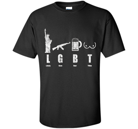 Liberty Gun Beer Funny America LGBT Hot T-Shirt