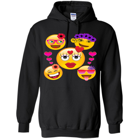 Cute Emoji Face Collage T-Shirt for Girls and Women