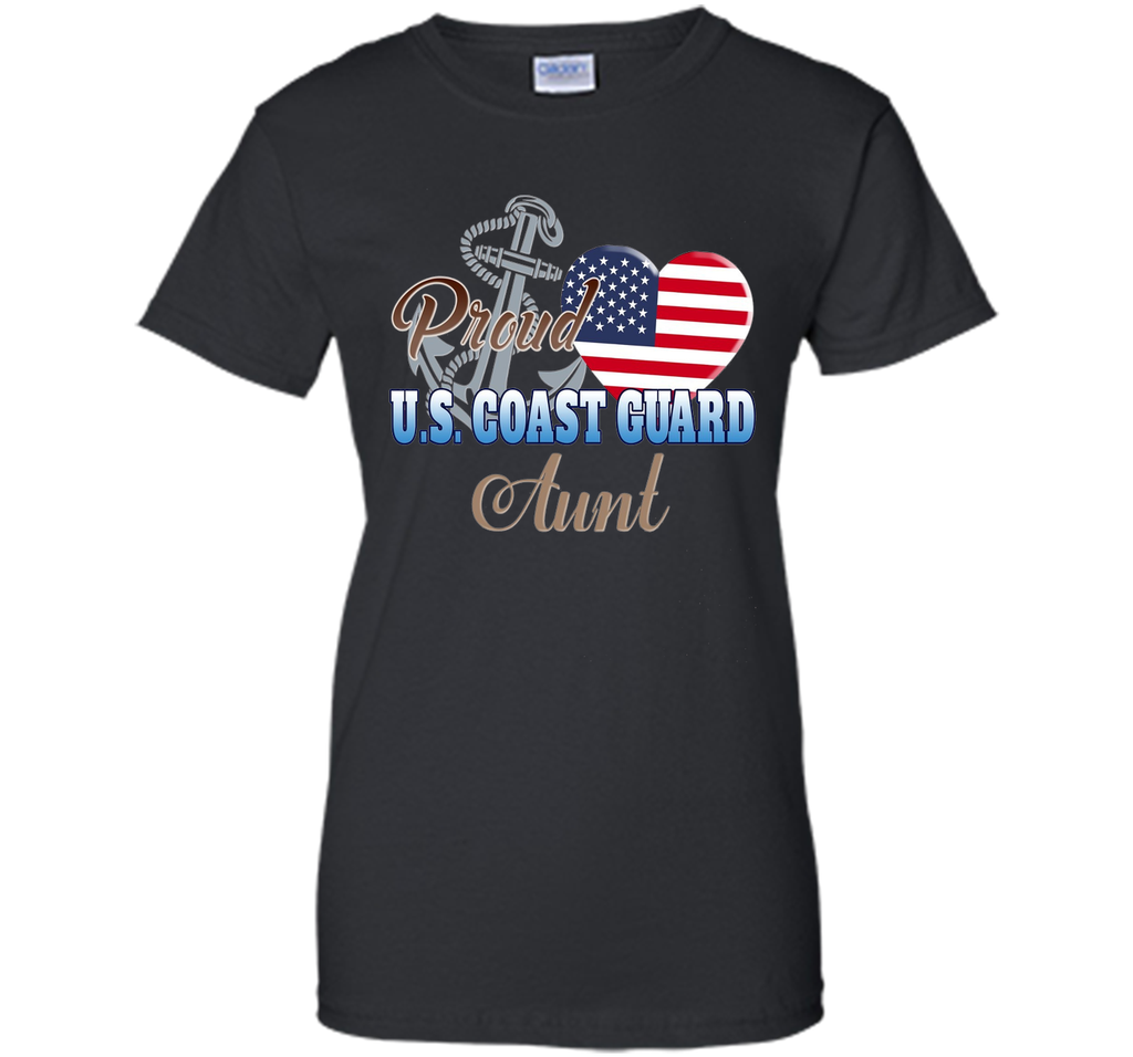 Proud U.S. Coast Guard Aunt Patriotic Heart T Shirt shirt
