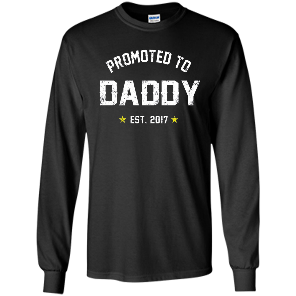 Men's Promoted To Daddy Shirt Gift For New Dad Est. 2017 T-Shirt