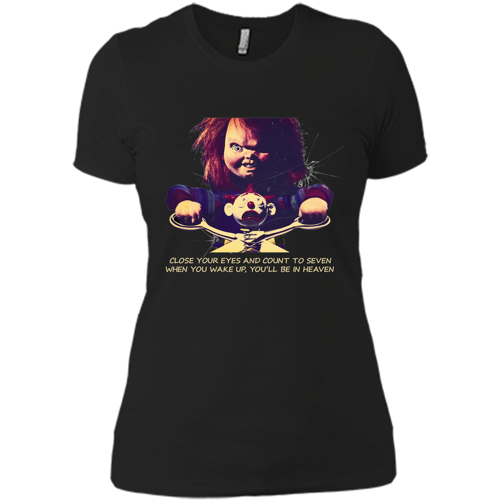 (2) close your eyes, you'll be in heaven, halloween day Next Level Ladies Boyfriend Tee