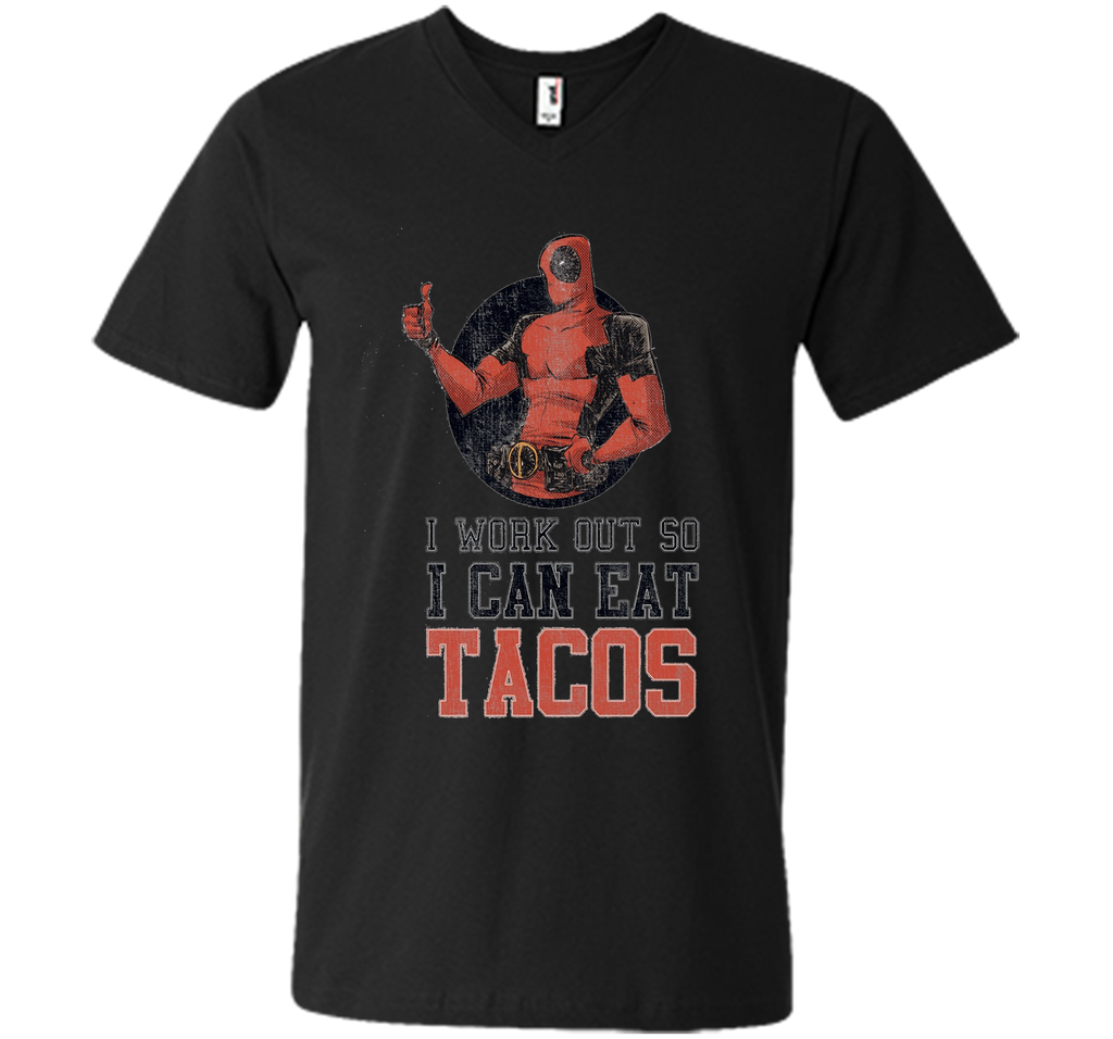 Marvel Deadpool Work Out Eat Tacos Graphic T-Shirt