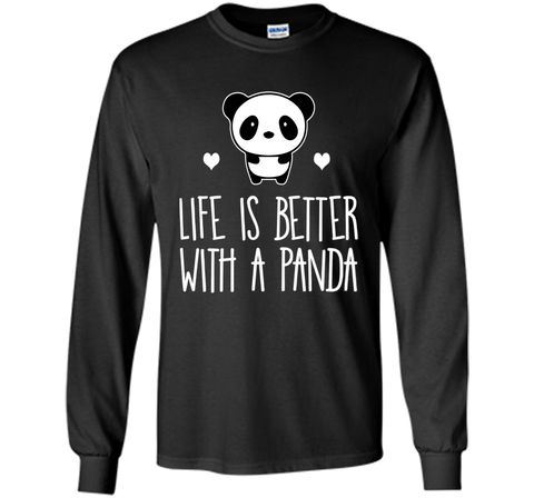 Life Is Better With A Panda Animal Bear Hearts T-Shirt