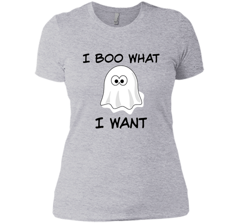 Funny Halloween T shirt I BOO What I want Next Level Ladies Boyfriend Tee