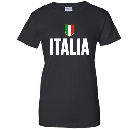 ITALIA T-Shirt Italian Flag Italy Pride Patriotic Blue Tee