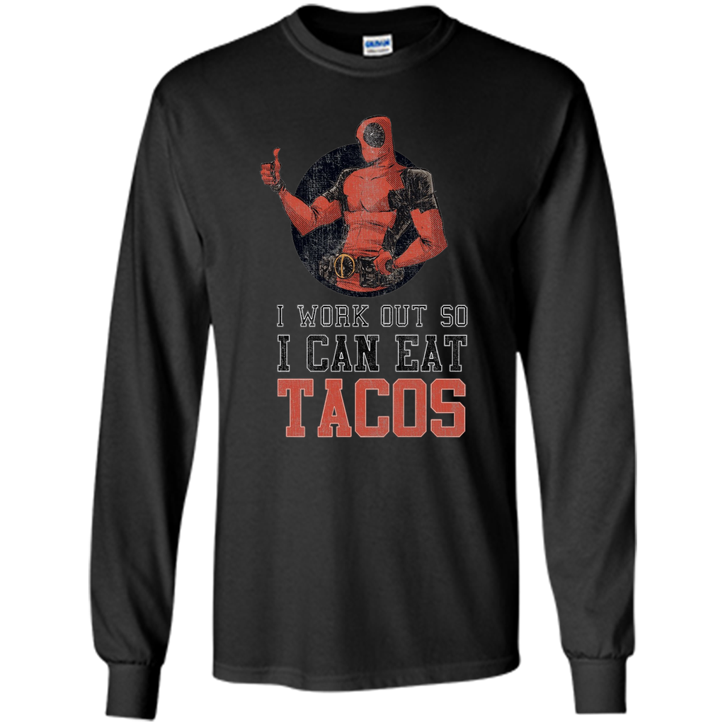 Marvel Deadpool Work Out Eat Tacos Graphic T-Shirt