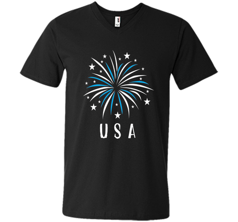 Fireworks USA Shirt 4th of July Clothing for Women Kids