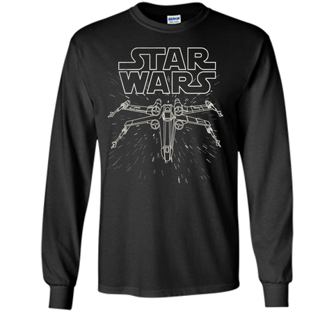 Star Wars X-Wing Fly Through Logo Lineart Graphic T-Shirt