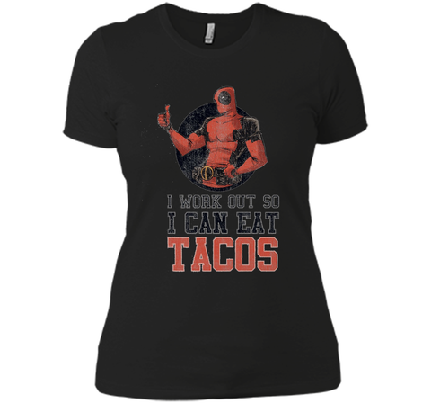 Marvel Deadpool Work Out Eat Tacos Graphic T-Shirt