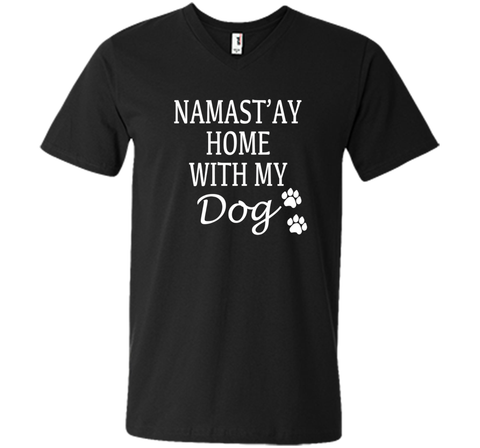 Namastay At Home With My Dog Funny Yoga Twist T-Shirt