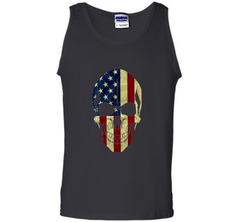 Skull Head Red White And Blue Flag Skull - 4TH Of July Shirt
