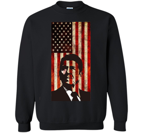 Ronald Reagan T-Shirt American Flag Patriotic Distressed Tee
