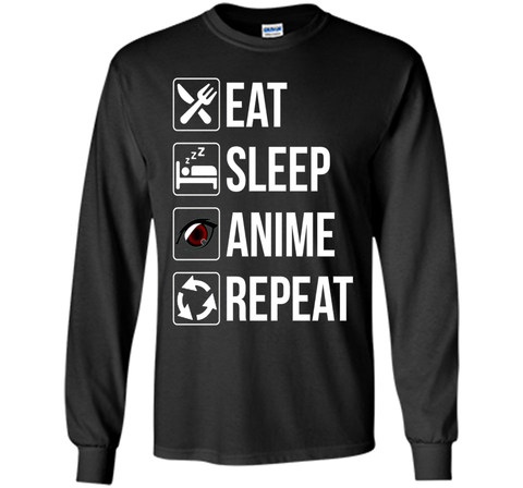 Funny Eat Sleep Anime Repeat TShirt