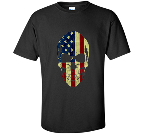 Skull Head Red White And Blue Flag Skull - 4TH Of July Shirt
