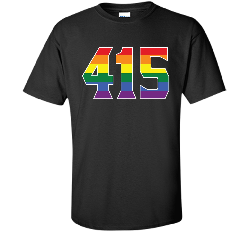 415 Area Code San Francisco CA Gay Pride LGBT Rainbow Shirt