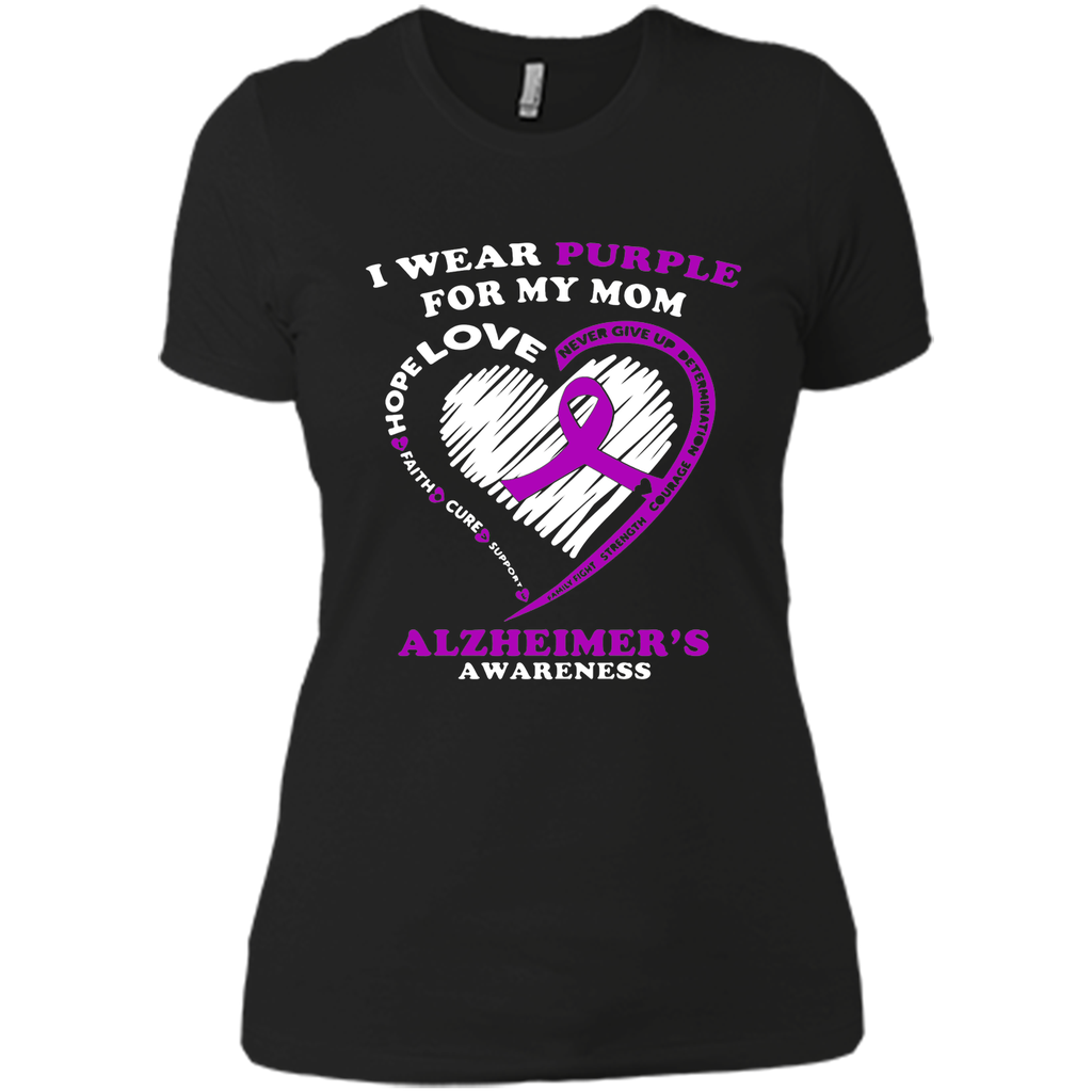 Alzheimers Awareness Shirt - I Wear Purple For My Mom