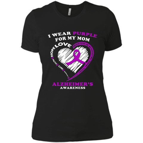 Alzheimers Awareness Shirt - I Wear Purple For My Mom