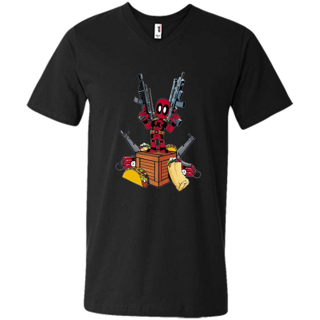 Marvel Deadpool Weapons and Food Graphic T-Shirt