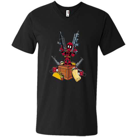 Marvel Deadpool Weapons and Food Graphic T-Shirt