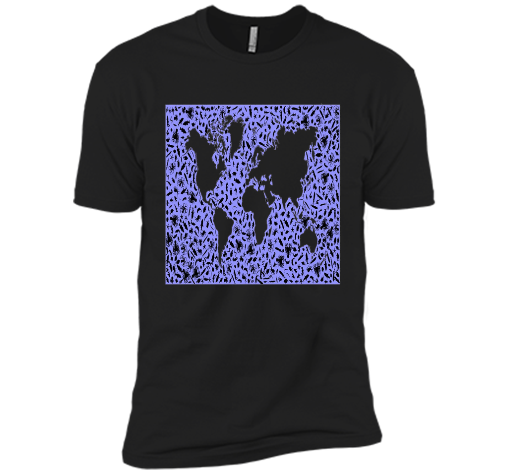 Marine Animals T-Shirt World Map Biology Sea Ocean Fish Tee