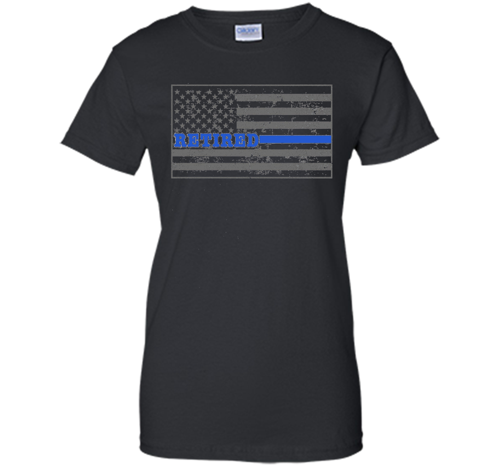 Retired Police Officer Shirt Thin Blue Line Flag Shirt