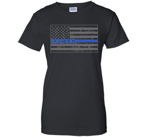 Retired Police Officer Shirt Thin Blue Line Flag Shirt