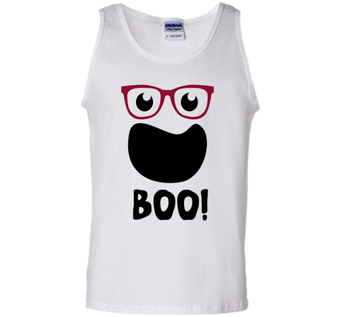 Halloween Ghost with Hipster Glasses Tank Top