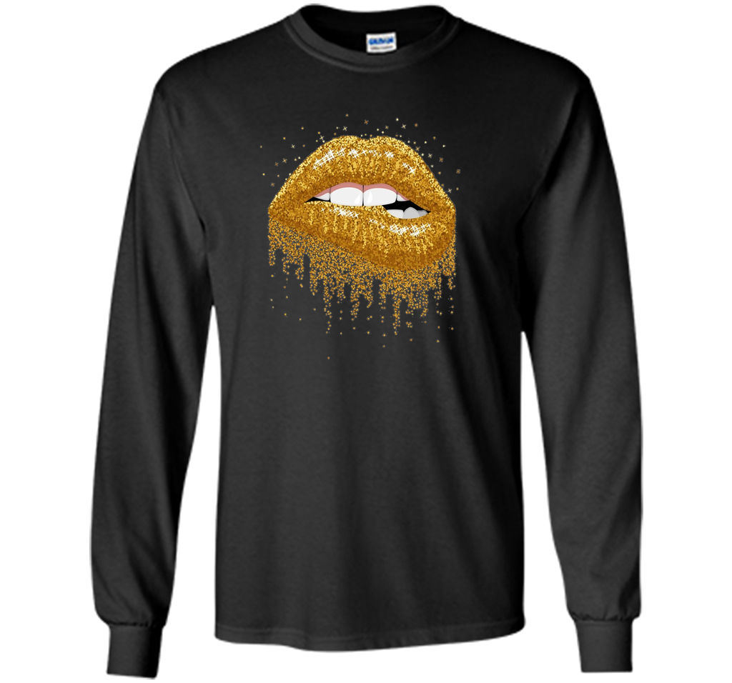 Gold Glitter Lips T-Shirt