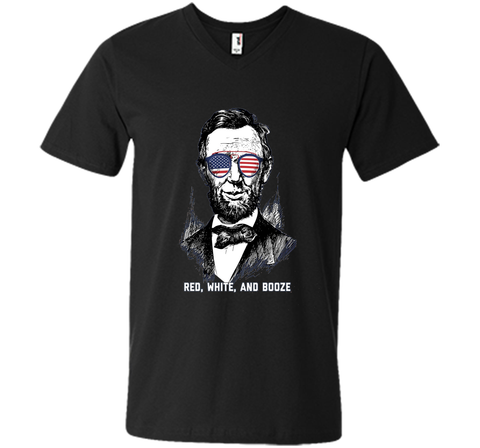Red, White, and Booze - Lincoln Funny Independence Day Shirt