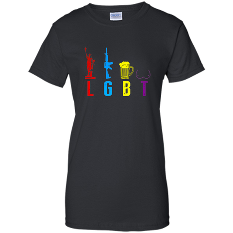 Liberty Gun Beer Funny T-shirt America - LGBT